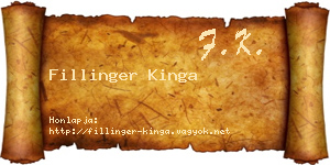 Fillinger Kinga névjegykártya