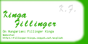 kinga fillinger business card